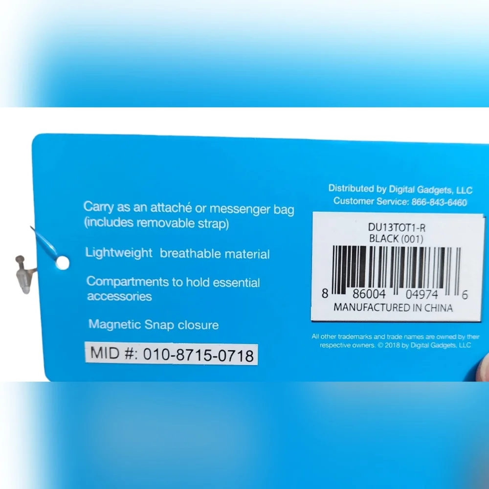 NWOT Black 3-in-1 Messenger Bag up to 13" Wide x 10" Length Tablets with Straps - Picture 7 of 7